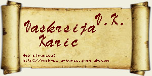Vaskrsija Karić vizit kartica